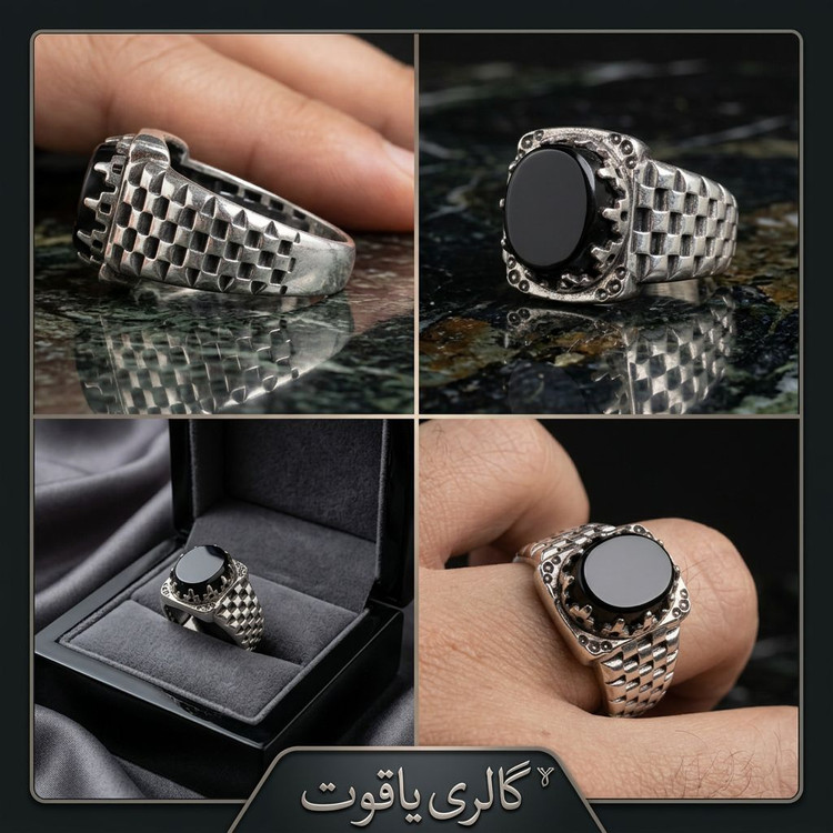 انگشتر عقیق مشکی