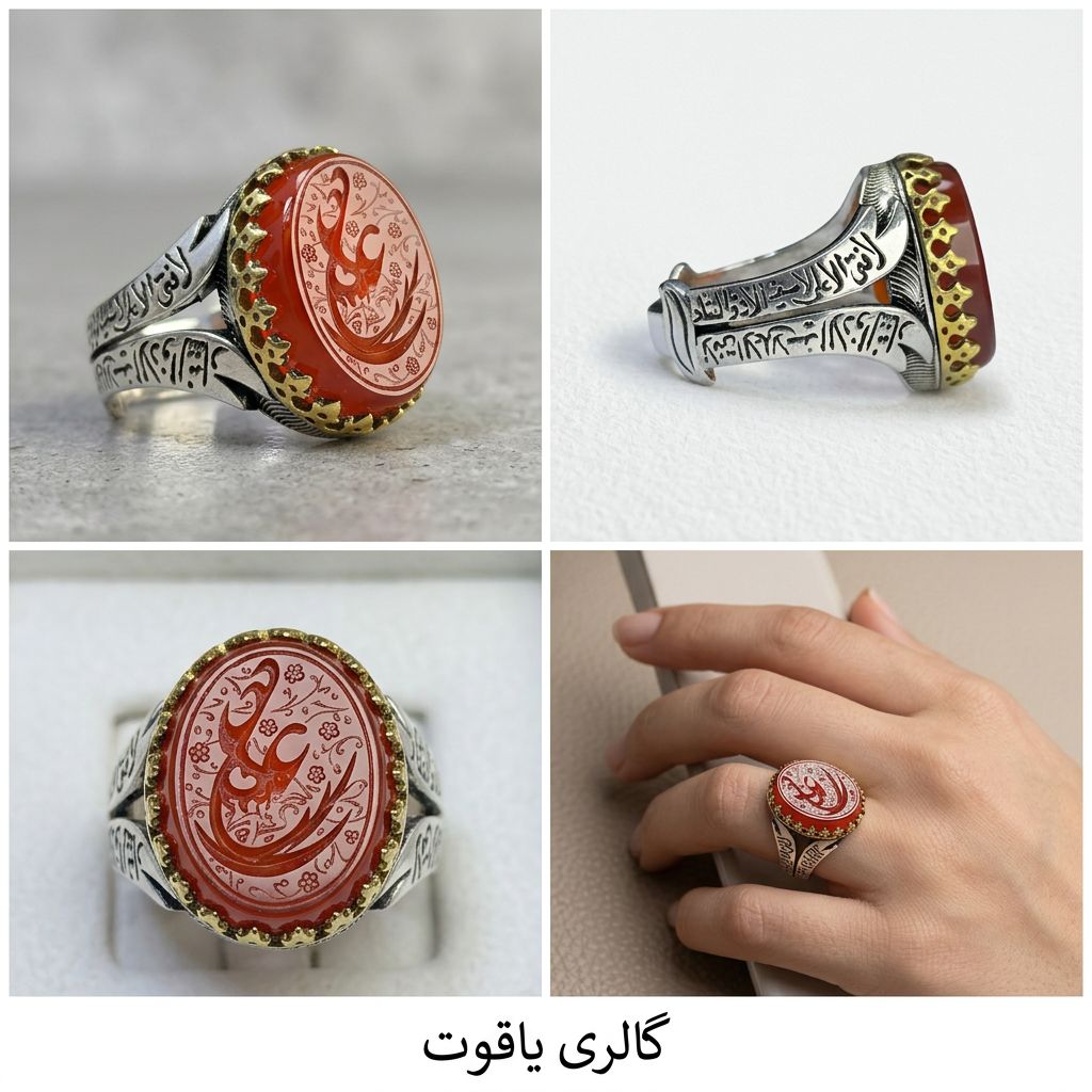انگشتر مردانه عقیق سرخ