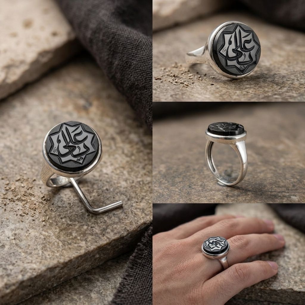 انگشتر مردانه عقیق مشکی